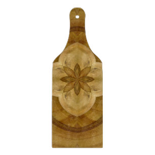 Planche À Découper motif en bois de cercle abstrait de fleur