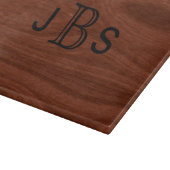 Planche À Découper Motif en bois personnalisé du monogramme 3 initial (Coin)