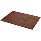 Planche À Découper Motif en bois personnalisé du monogramme 3 initial (Coin)