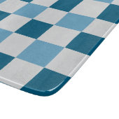 Planche À Découper Motif en damier blanc et bleu (Coin)