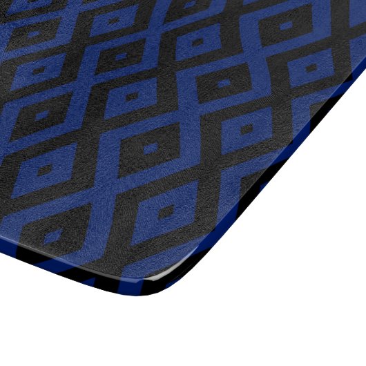 Planche À Découper Motif en diamant bleu et noir (Coin)
