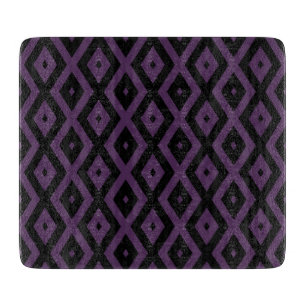 Planche À Découper Motif en diamant noir et violet foncé