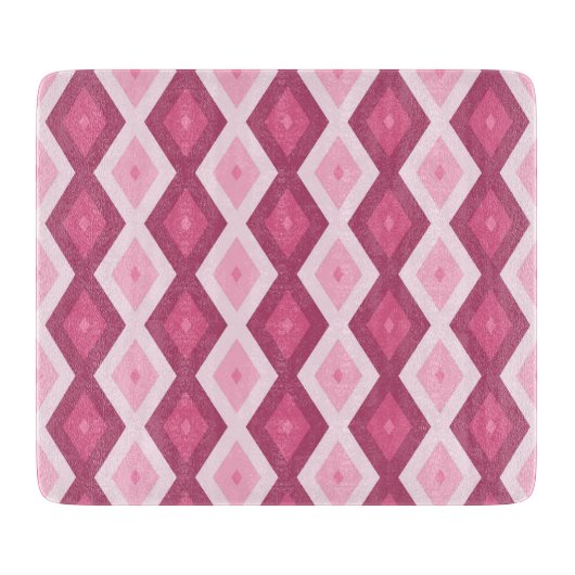 Planche À Découper Motif en diamant rose (Devant)