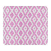 Planche À Découper Motif en diamant rose et blanc (Devant)