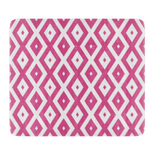 Planche À Découper Motif en diamant rose et blanc