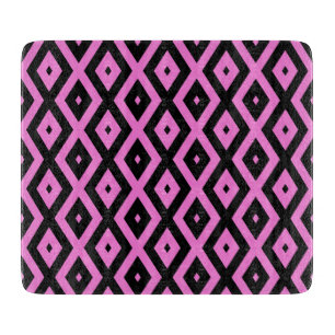 Planche À Découper Motif en diamant rose et noir