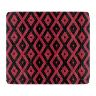 Planche À Découper Motif en diamant rouge et noir