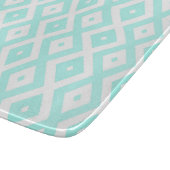 Planche À Découper Motif en diamant Turquoise et blanc (Coin)