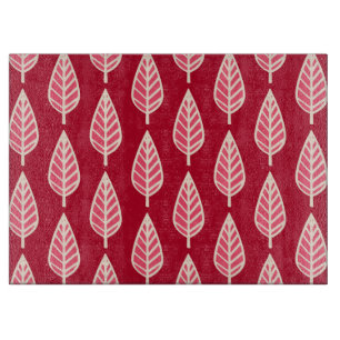 Planche À Découper Motif en feuille de hêtre - Roubis rouge et crème