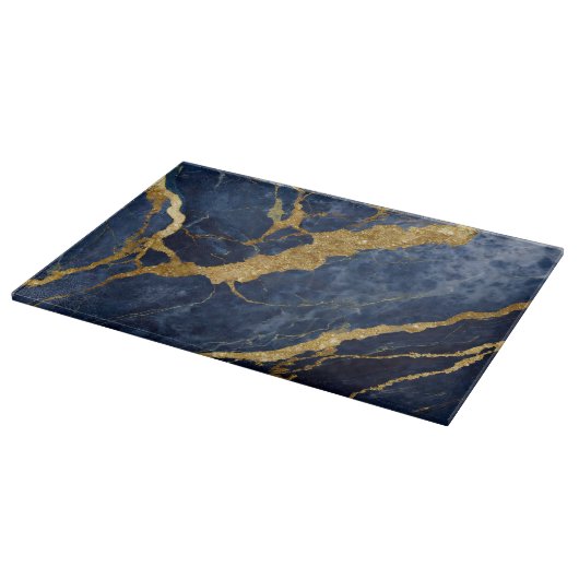 Planche À Découper Motif en marbre bleu avec or (Coin)