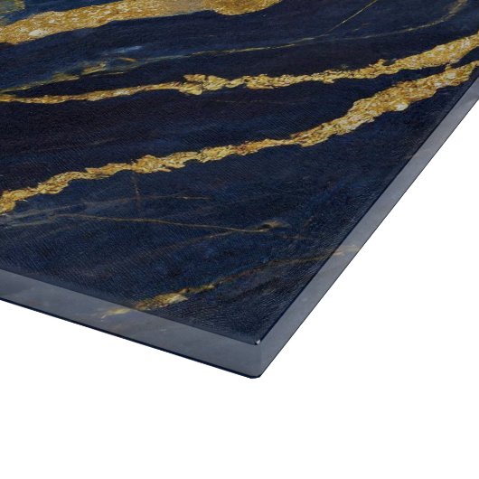 Planche À Découper Motif en marbre bleu avec or (Coin)