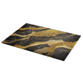 Planche À Découper Motif en marbre noir avec or (Coin)
