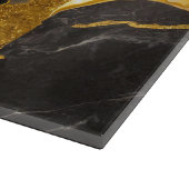 Planche À Découper Motif en marbre noir avec or (Coin)