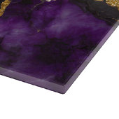 Planche À Découper Motif en marbre noir pourpre avec or (Coin)