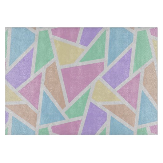 Planche À Découper Motif en mosaïque arc-en-ciel Pastel (Devant)