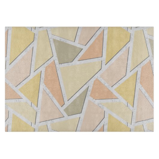 Planche À Découper Motif en mosaïque jaune citron (Devant)