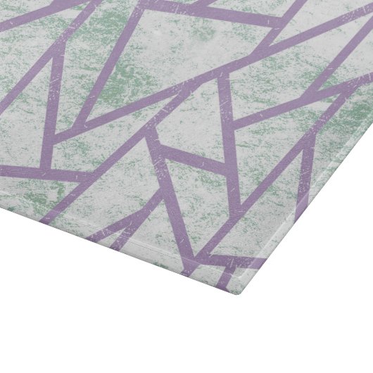 Planche À Découper Motif en mosaïque vert clair et lavande (Coin)