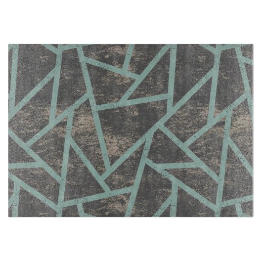 Planche À Découper Motif en mosaïque vert pâle et gris (Devant)
