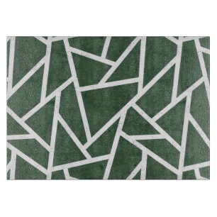 Planche À Découper Motif en mosaïque verte et blanche