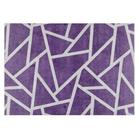 Planche À Découper Motif en mosaïque violette et blanche (Devant)