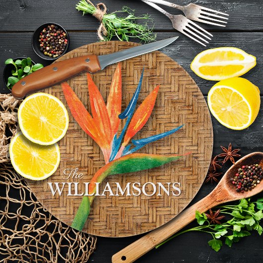 Planche À Découper Motif en osier tressé de l'Oiseau du Paradis