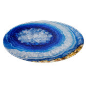 Planche À Découper Motif en résine de géode or bleu (Coin)