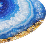 Planche À Découper Motif en résine de géode or bleu (Coin)