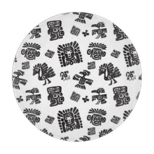 Planche À Découper Motif ethnique noir maya