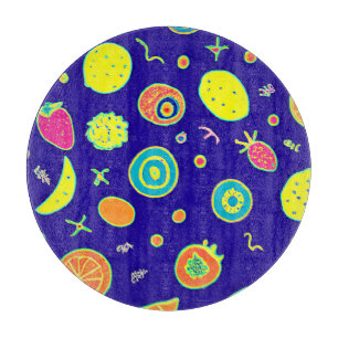 Planche À Découper Motif expressif de l'artisanat du fruit de néon