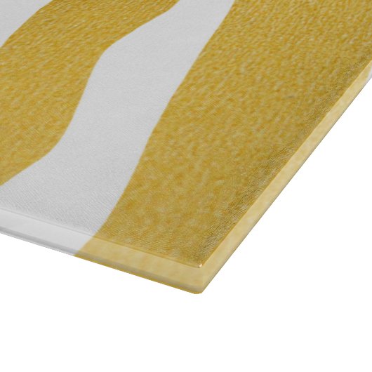 Planche À Découper Motif Faux Gold Zebra Print Stripes (Coin)