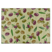 Planche À Découper Motif Feuille d'olive et d'olive rustique (Devant)