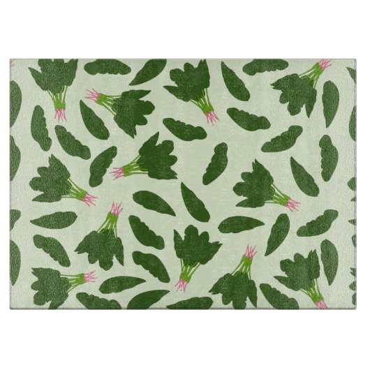 Planche À Découper Motif Feuille Green Spinach (Devant)