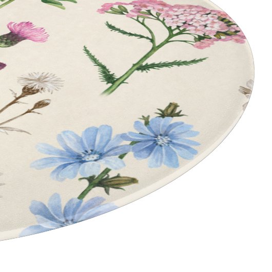 Planche À Découper Motif fleur sauvage aquarelle. (Coin)