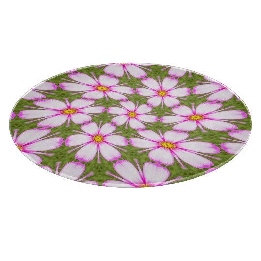 Planche À Découper Motif Fleurs Cosmos (Coin)