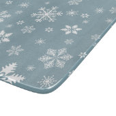 Planche À Découper Motif Flocon de Neige, Flocons Blancs, Neige, Gris (Coin)