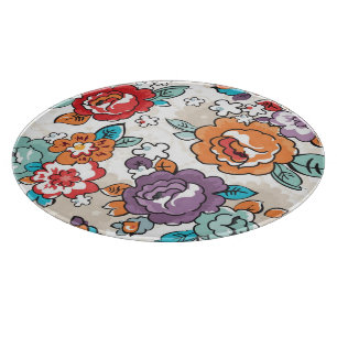 Planche À Découper Motif floral 5 d'élégance abstraite