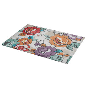 Planche À Découper Motif floral 5 d'élégance abstraite