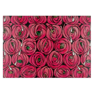 Planche À Découper Motif floral Art Nouveau de rose de Rennie Mackint