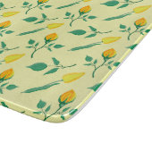 Planche À Découper Motif floral avec rose jaune et fleurs de tulipe (Coin)