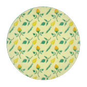 Planche À Découper Motif floral avec rose jaune et fleurs de tulipe (Devant)