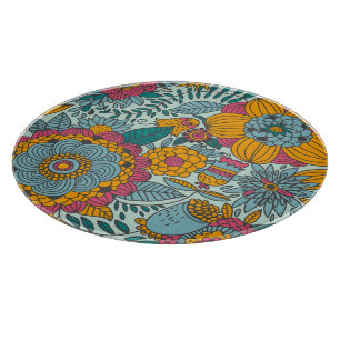 Planche À Découper Motif floral coloré