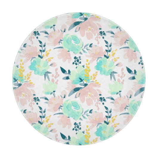 Planche À Découper Motif floral d'aquarelle (Devant)