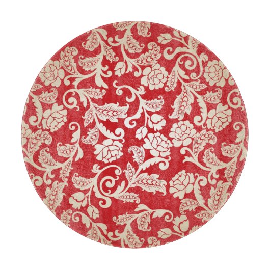 Planche À Découper Motif floral d'arrière - plan de damassé (Devant)