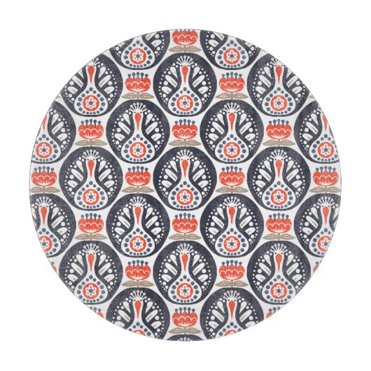 Planche À Découper Motif floral d'art populaire de la Turquie (Devant)