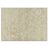 Planche À Découper Motif floral de feuille d'or (Devant)