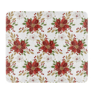 Planche À Découper Motif floral de Poinsettia d'hiver élégant