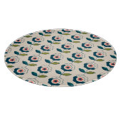 Planche À Découper Motif floral de rétro turquoise (Coin)