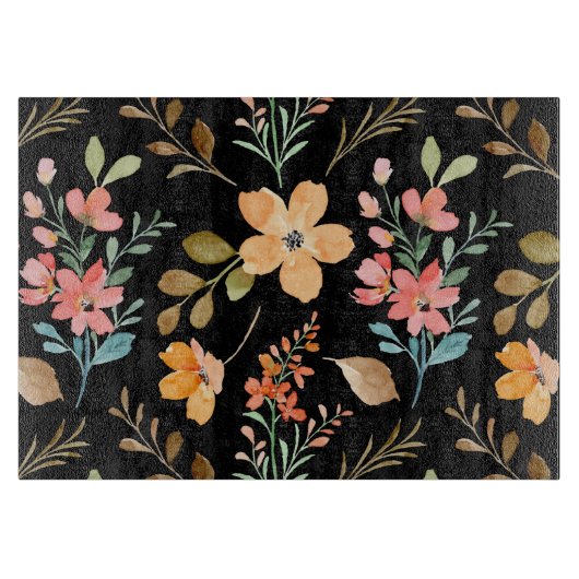 Planche À Découper Motif floral de surface - Aquarelle de mode printe (Devant)
