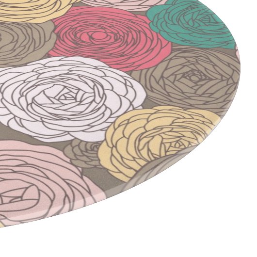 Planche À Découper Motif floral élégant. Floral lumineux (Coin)