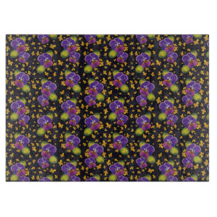 Planche À Découper Motif Floral foncé Violet Décor